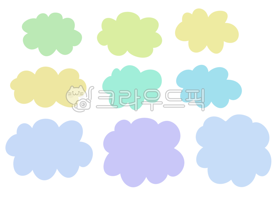 메모지,구름,메모지일러스트,구름모양,패턴,다꾸,다꾸스티커,파스텔,굿노트,하늘색,초록색,강조,구름무늬,일러스트