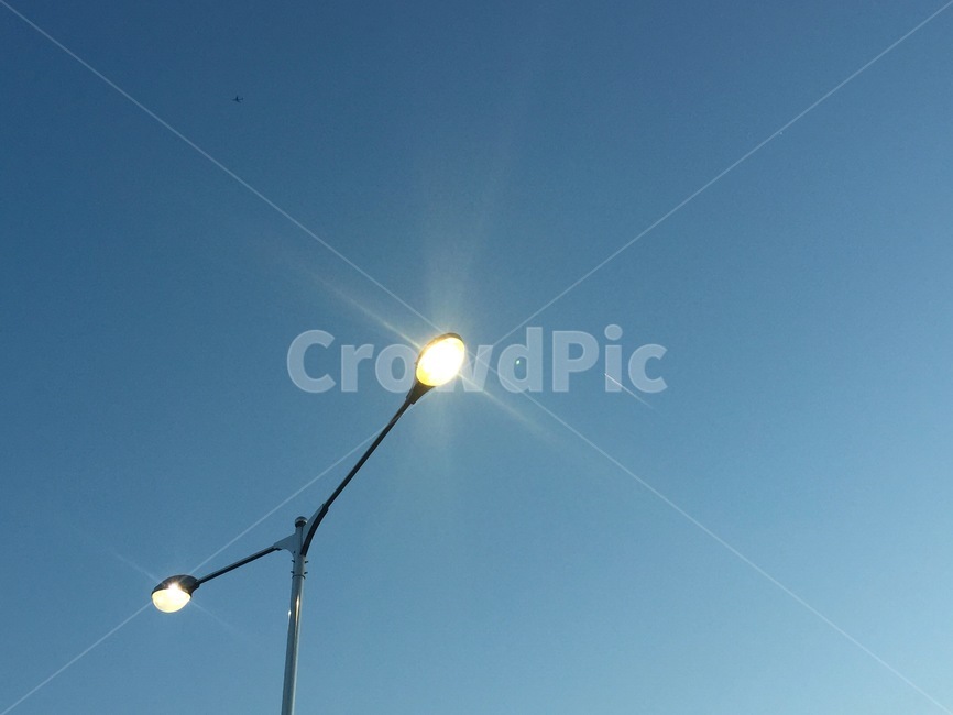 램프포스트,lamppost,가로등,불빛,하늘
