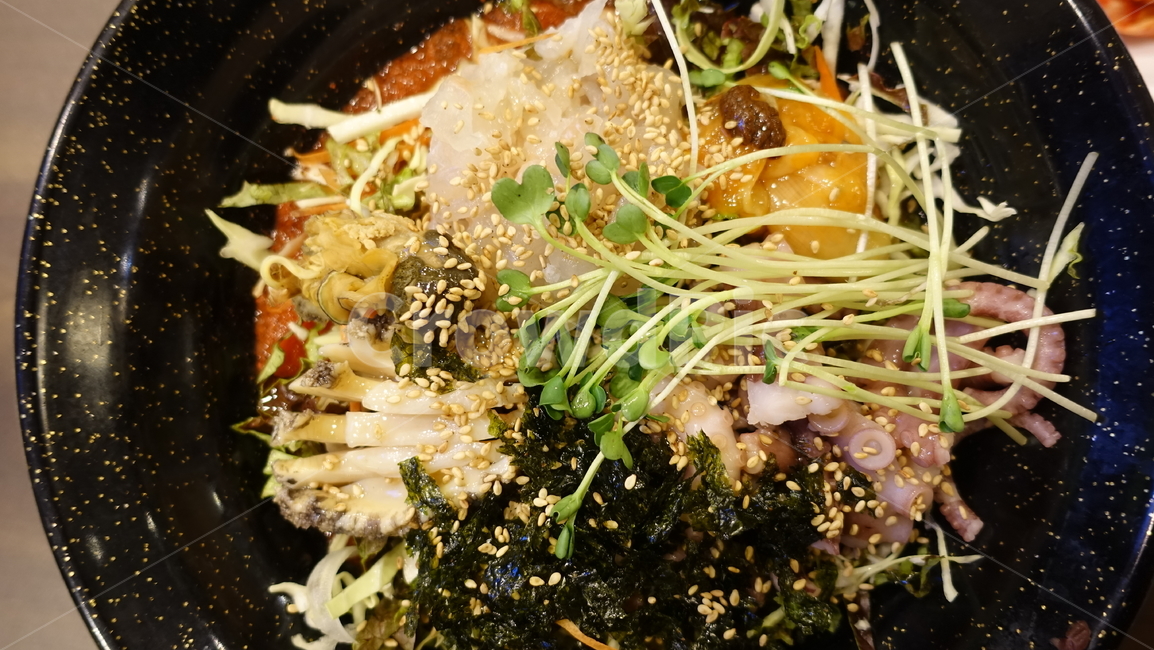 음식,food,해산물,식사,dish,fish,meal,seafood,덮밥,비빔밥,해물덮밥,물회,전복물회,전복,낙지,새싹,멍게,음식,식재료,요리,food,cook,meal,dishes,food reserves