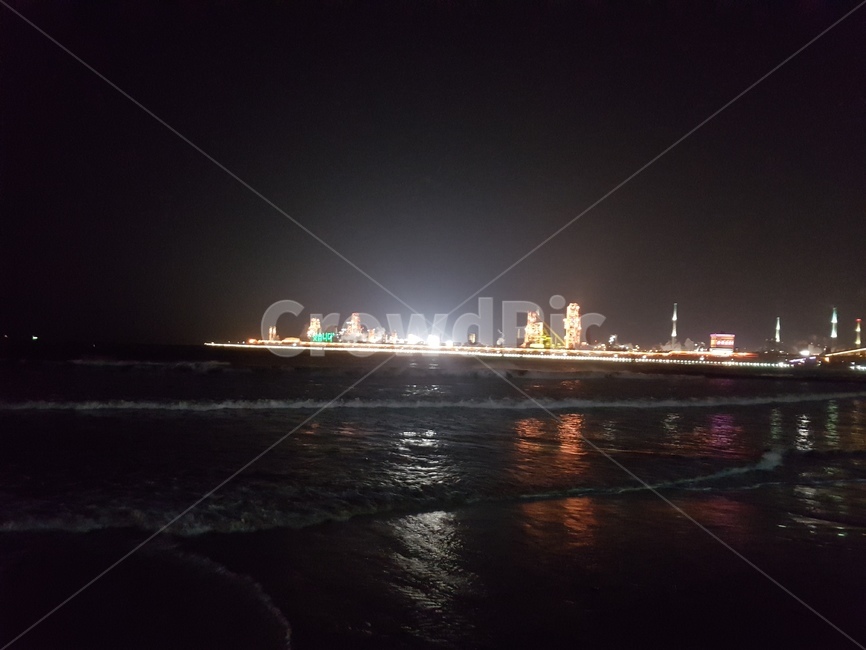 포항,야경,밤,바다,파도,공장