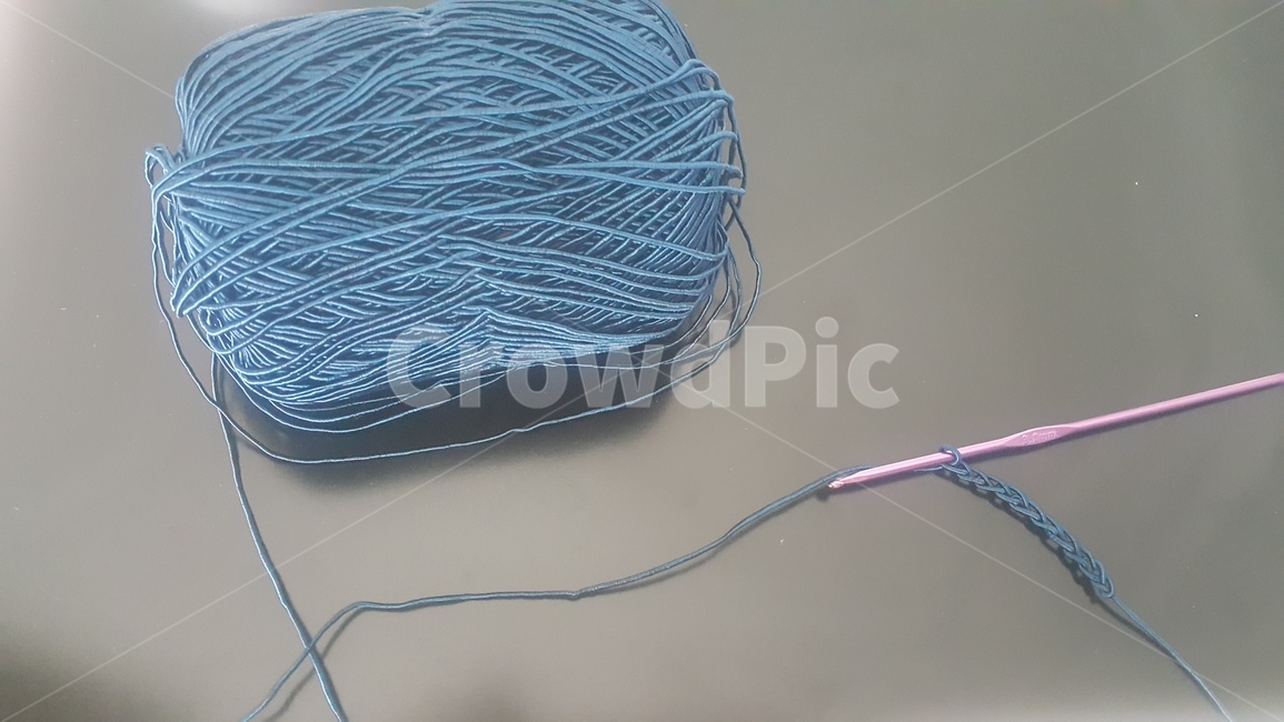코바늘,실,바늘,뜨개,뜨개질,사슬뜨기,편물,취미,crochet,hobby,청남색,파란색