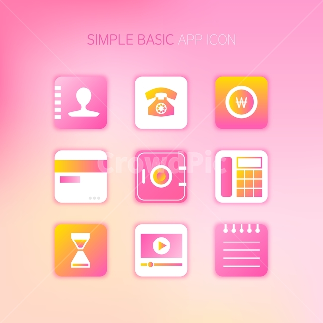 app,infographic,address book,A calculator,safe,notepad,icon,Flat icon,phone call,element