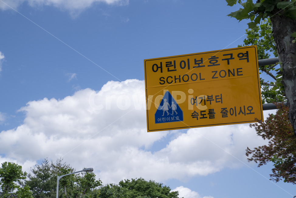 nature,자연,outdoors,옥외,푸른하늘,sky,하늘,azuresky,어린이보호구역,표지판,뭉게구름,적운,적란운,파란하늘