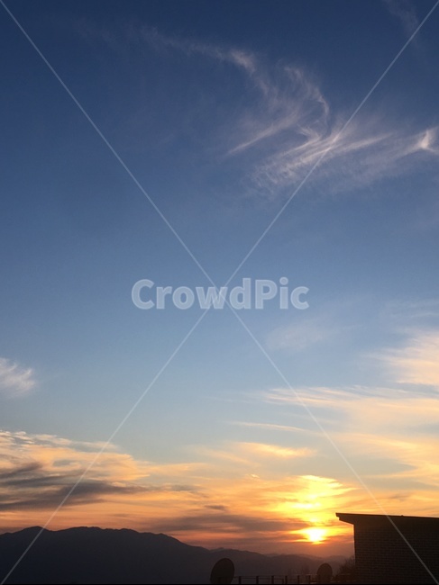 하늘,노을,산,저녁,구름,자연,풍경,nature,landscape,outdoors,옥외,sky