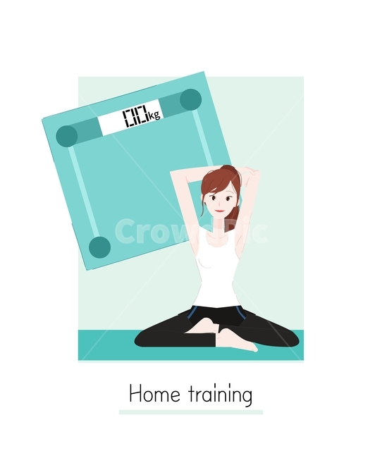 home training,beauty,flat design,icon,illustration,the scale,stretching,female