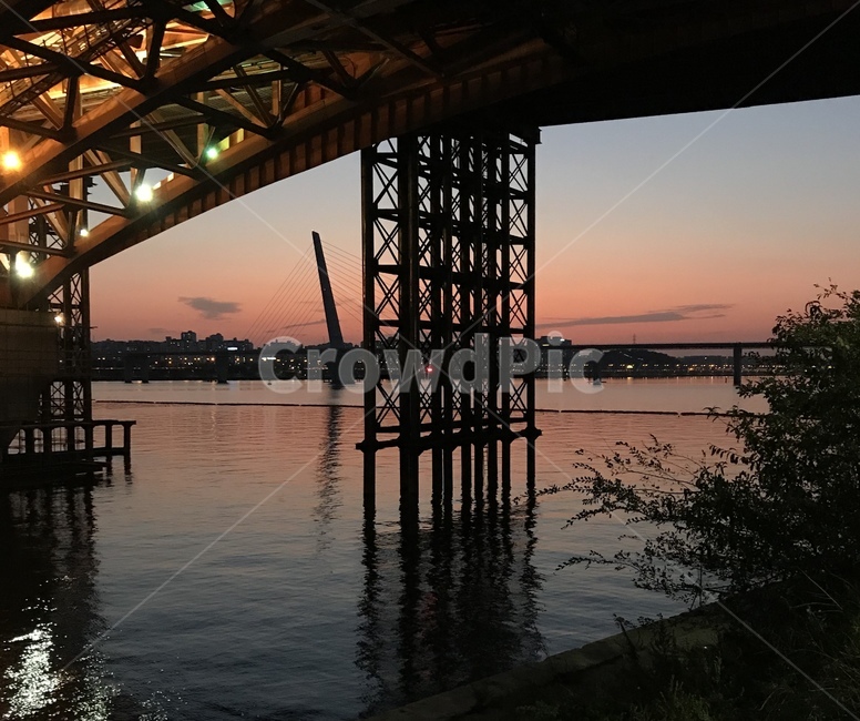 다리,노을,waterfront,bridge,building,야경,해질녘