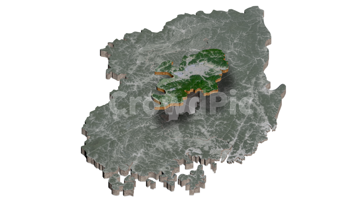 대구,경상도,대한민국,한국,지도,3d,map,누끼,remove background