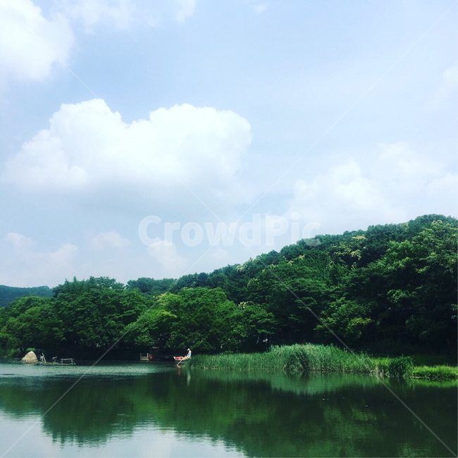 민속촌,자연,하늘,호수,나무