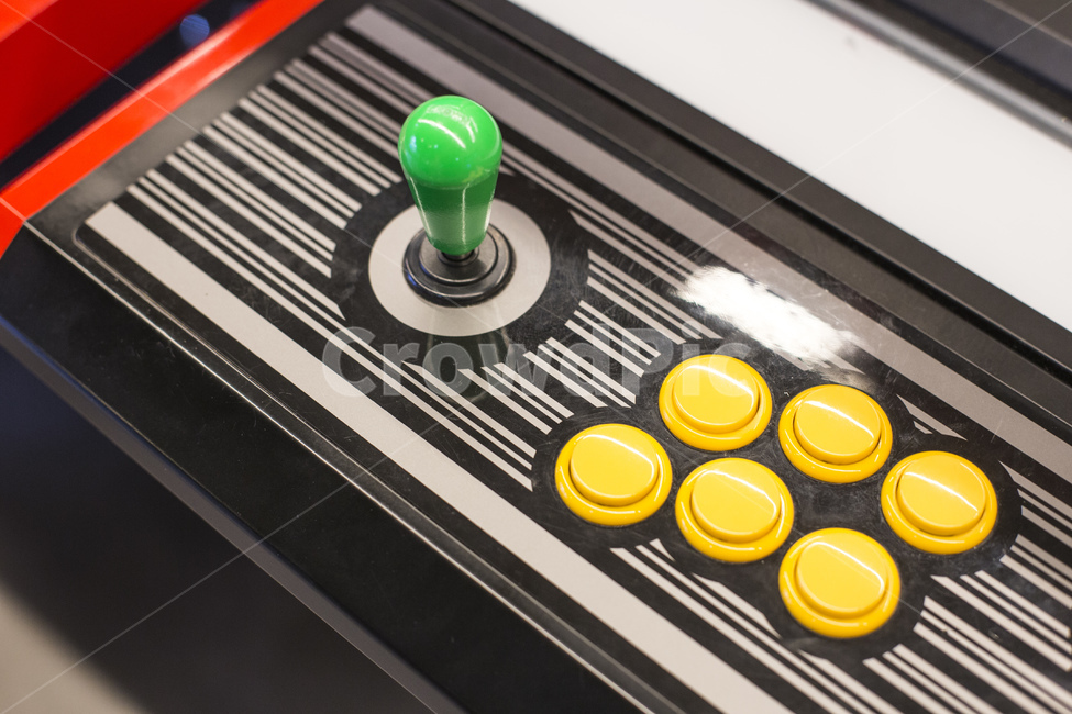 button,game,game machine,yellow,joystick,Arcade,electronic entertainment