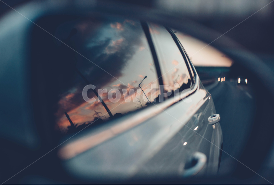 미러,사이드미러,차유리,노을,하늘,자동차,구름,감성,sensible,feeling,교통,교통수단,traffic,transportation