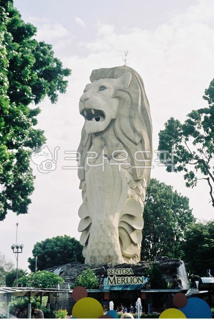 싱가포르,사자상,조각,기념,조각상,조형물,필름