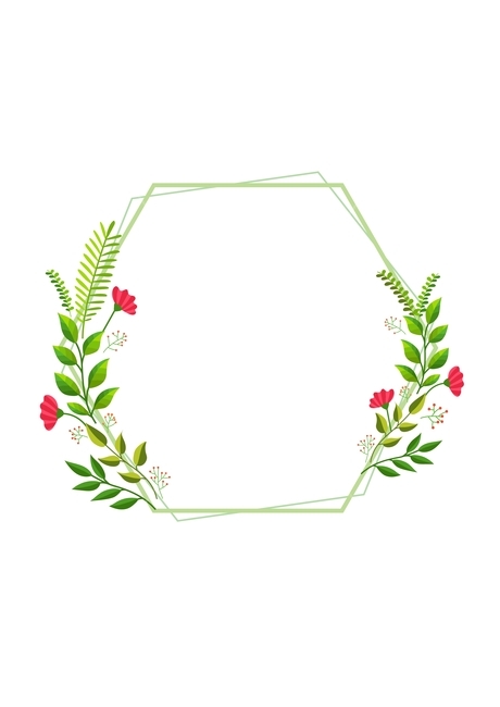 식물,나뭇잎,프레임,꽃,자연일러스트,디자인소스,잎,꽃그림,꽃일러스트,타이틀,잎사귀,일러스트레이션,녹색,백터,틀,illustration,graphic,green,nature,vector,빨간꽃,카네이션,레이아웃,육각형,리스,테두리