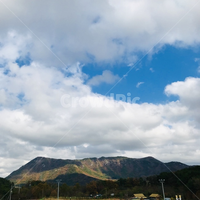 하늘,산,구름,자연,풍경