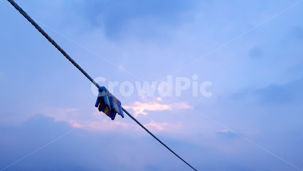 sunset,sky,cloud,clothespin,color,blue