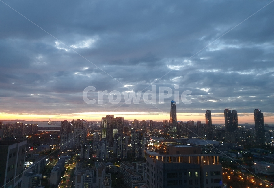 야경,도시,송도,경치,풍경