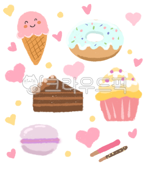 아이스크림,디저트,컵케익,컵케이크,케이크,하트,빼빼로,과자,빵,도너츠,도넛,마카롱,카페,까페,크림,음식,dessert,스티커,다꾸,폴꾸스티커,다이어리스티커,꾸미기,food,creme,메뉴