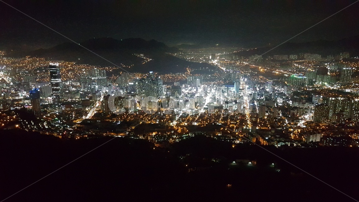 부산,야경,황령산,경치,자연