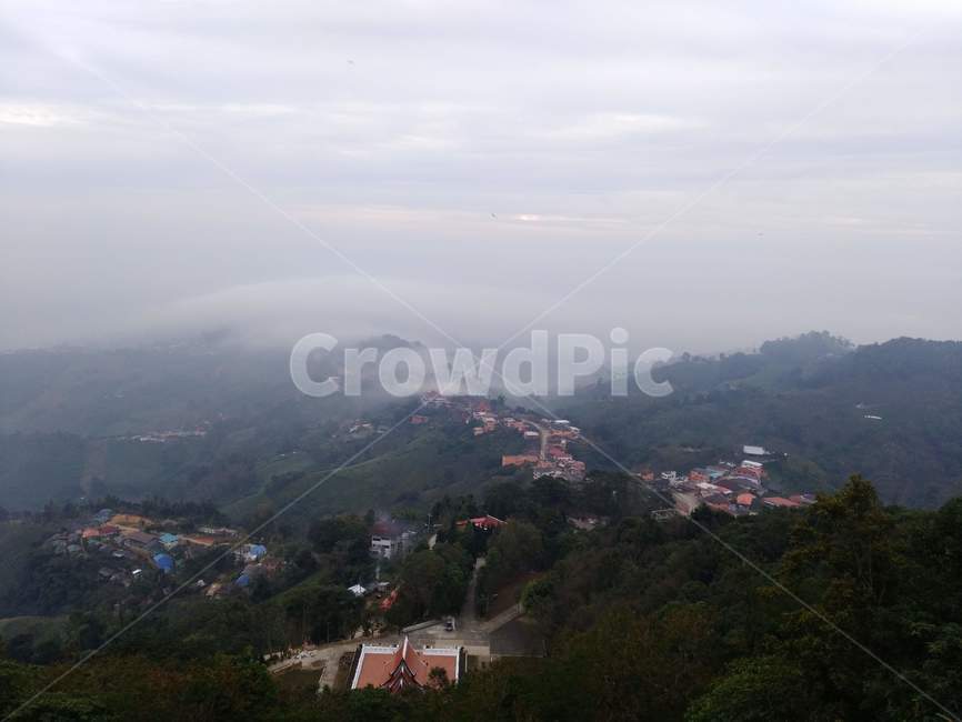 전망,운무,구름,안개,마을,구릉,aerialview,조감도,scenery,풍경,nature,자연,landscape,경치,outdoors,옥외,치앙라이