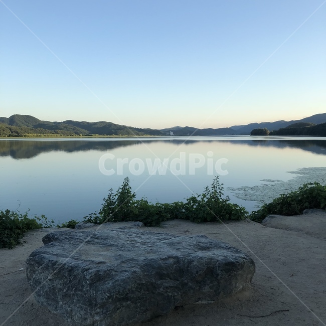 풍경,강,노을,자연,산