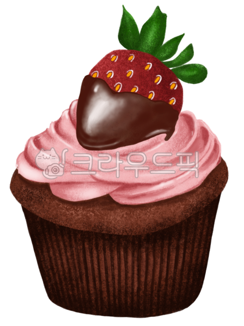 디저트,베이커리,컵케이크,딸기,딸기컵케이크,초코코팅,생크림컵케이크