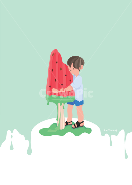 수박바,여름,여름일러스트,아이스크림일러스트,아이스크림,일러스트,여름,계절,summer,season,그래픽,일러스트레이션,graphic,illustration