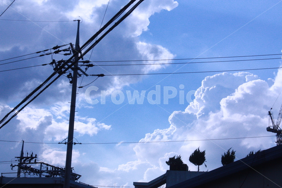 하늘,구름,맑음,파란,하늘색,전봇대,자연,풍경,nature,landscape,utility pole,전신주