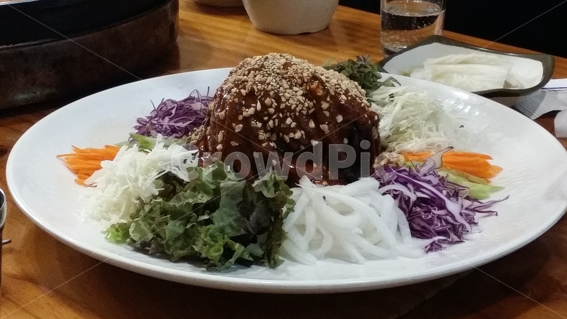 막국수,쟁반,메밀,음식,한식,채소,food