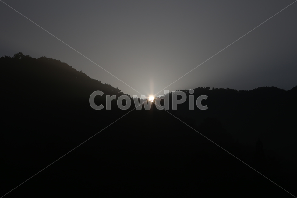 일출,자연,풍경,세량지,호수,안개
