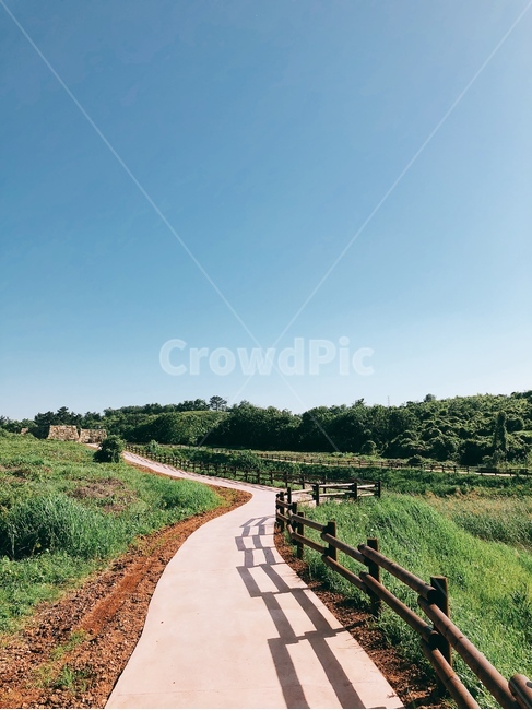 울타리,길,하늘,오르막,화창한,자연,풍경,nature,landscape,outdoors,옥외