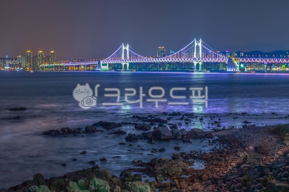 night view,reflection,city,Gwangan Bridge,cityscape,nightview,Haeundae,building
