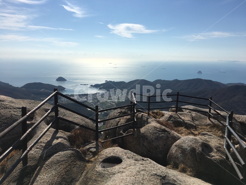 아침,금산,바다,한려해상,보리암