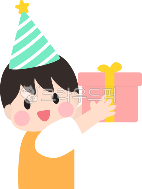 선물,선물받은어린이,생일선물,꼬깔모자,당첨,남자아이,웃음,행복,미소,생일축하,이벤트당첨,어린아이,어린이,유치원생,생일파티,선물준비,축하해,어린이날