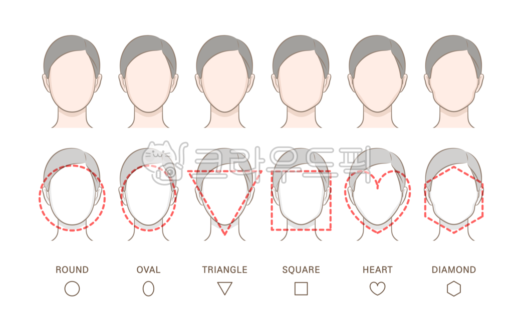 얼굴형,윤곽,모양,비율,다양한,타입,비교,라인,턱,광대,동그란,계란형,역삼각형,사각형,사각턱,사각,각진,하트,육각,육각형,뷰티,미용,사람,인물,얼굴,캐릭터,모델,예쁜,아름다운,여자,여성,일러스트,라인일러스트,여자얼굴형,얼굴형종류,얼굴모양,다양한얼굴형,다양한얼굴모양,얼굴형세트