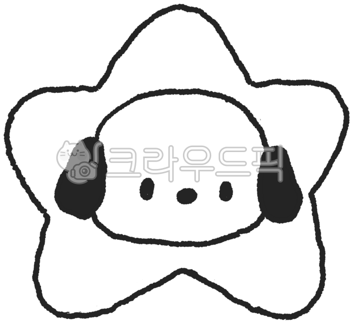 강아지,귀여운강아지,강아지캐릭터,별모양,귀여운별,얼굴스티커,귀여운동물,동물캐릭터,단순한얼굴,스티커도안,손그림,흑백일러스트,귀여운로고,미니캐릭터,어린이디자인,데코요소,감정표현,마크디자인,라인드로잉
