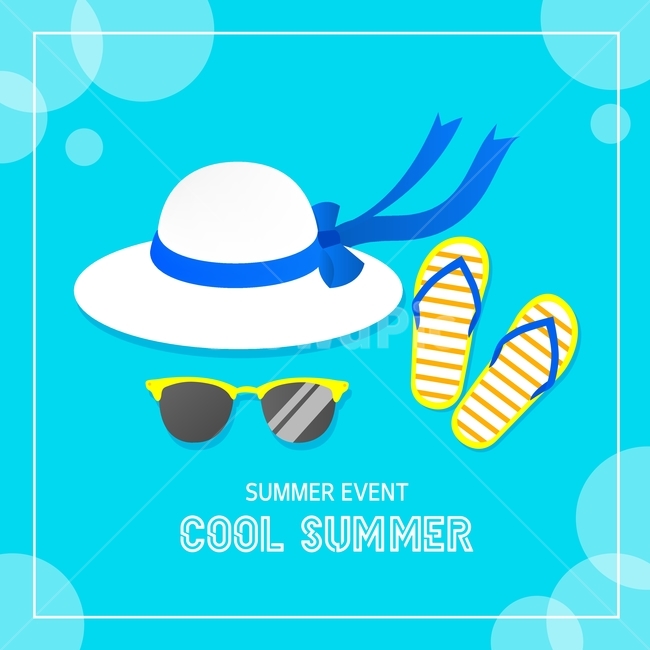 밀짚모자,쪼리,선글라스,여름,이벤트,팝업,플랫디자인,일러스트,여름,계절,summer,season,그래픽,일러스트레이션,graphic,illustration