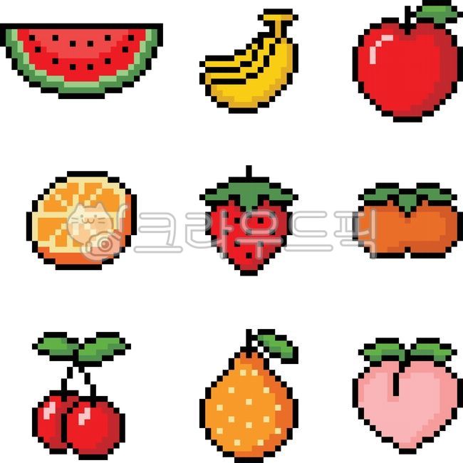 8 bit, cherry, fruit, icon, apple - Authentic Korean Stock Photos by ...