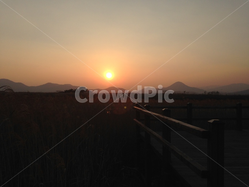 순천,강,바다,산,일몰