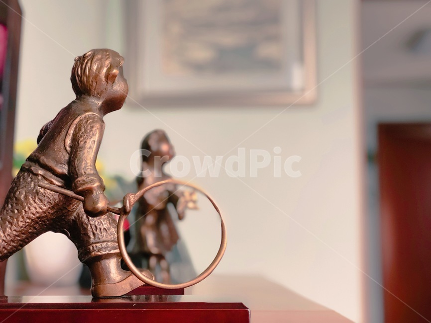 굴렁쇠,꼬마,figurine,작은입상,추억