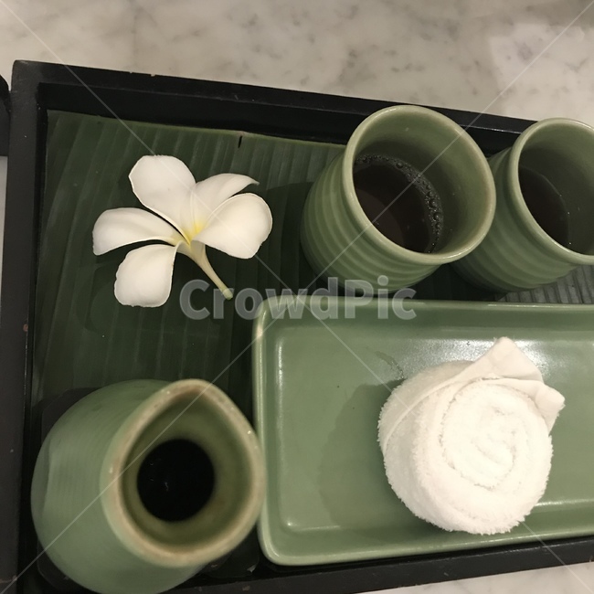 마사지,테라피,티타임,릴렉스,휴양지,차,생강차,식전차