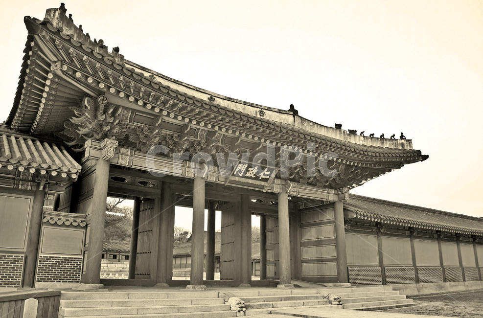 인정문,창덕궁,궁전,조선시대,전각,유적,흑백,한국전통,한국문화,korean traditional,korean culture