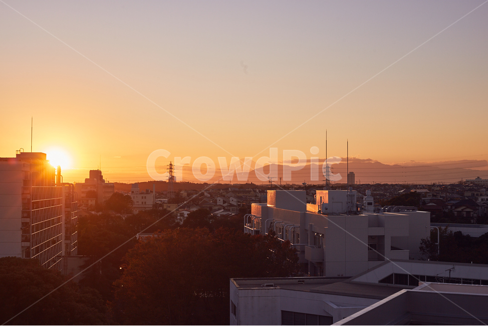 일몰,후지산,대학교,건물,nature,자연,outdoors,옥외,sunset,붉은하늘,redsky,맑은날씨,일본사진,japan,도시,풍경,city,landscape