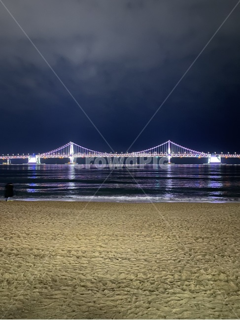 부산,바다,광안리,광안대교,밤바다