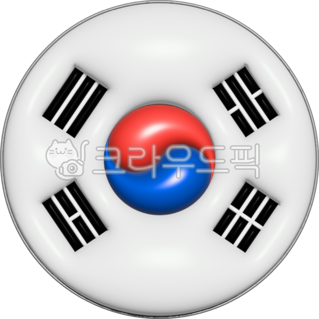 Taegeukgi,badge,3D,our country,round