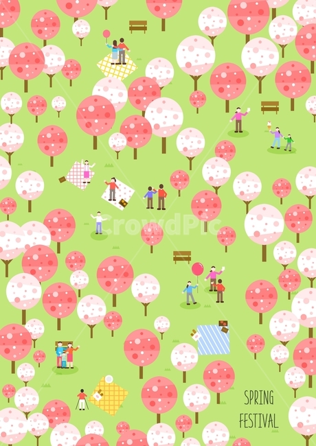 벚꽃,꽃,피크닉,봄,커플,연인,가족,여행,나들이,휴가,축제,캐릭터,봄,계절,spring,season,그래픽,일러스트레이션,graphic,illustration