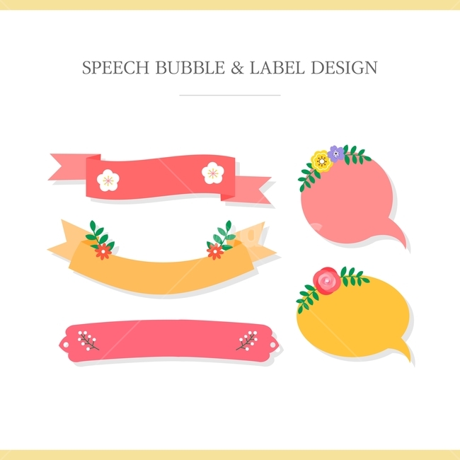 봄,식물,꽃,라벨,말풍선,텍스트박스,봄,계절,spring,season,그래픽,일러스트레이션,graphic,illustration,label,상표