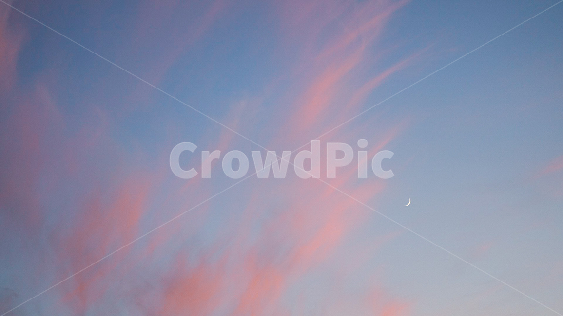 노을,구름,초승달,분홍색,하늘,sunset,cloud,crescent,pink,sky