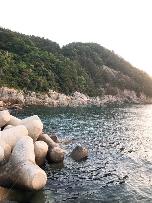 방파제,바다,섬,새벽녘,풍경,배경