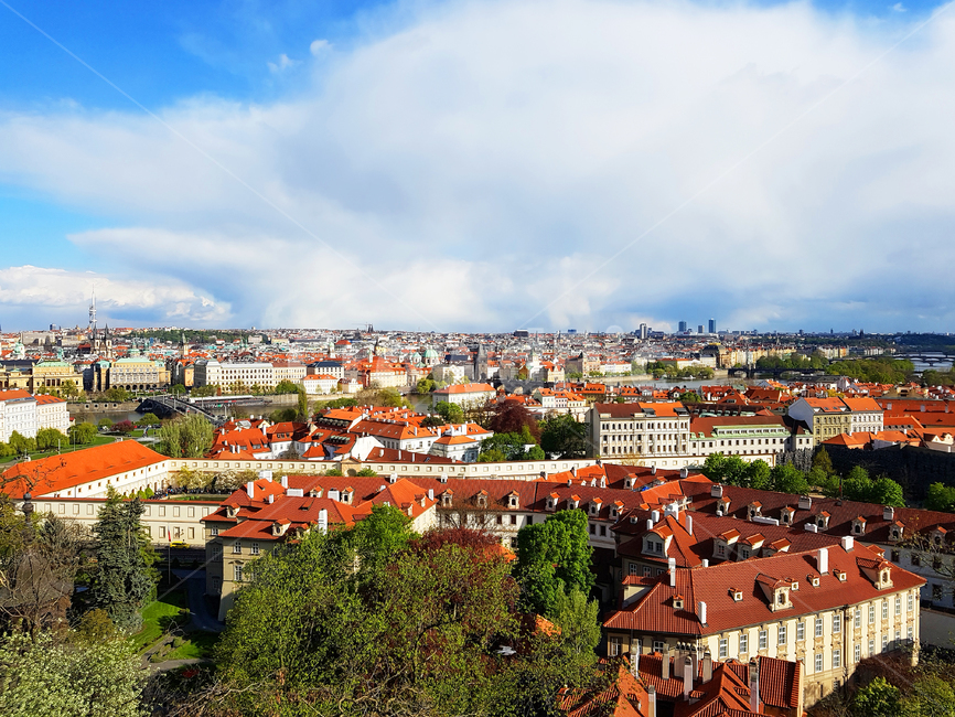 프라하,체코,동유럽,풍경,붉은마을,유럽,붉은,지붕,색상,올드타운,구시가지,도시,하늘,구름,해외,praha,czech,europe,red,color,oldtwon,city,sky,cloud,view