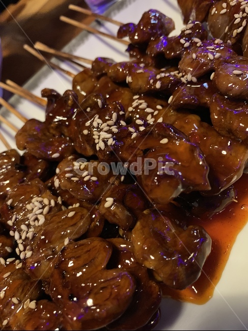 염통,음식,양념,똥집,꼬치