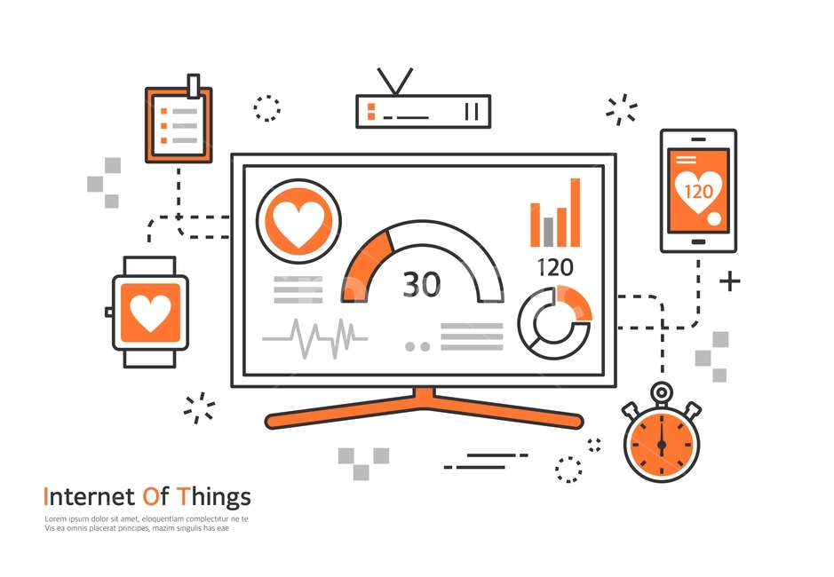 모니터,스마트폰,시계,스마트워치,iot,4차산업,라인일러스트,정보통신기술,전자기기,전자제품,it,information,technology,electronic equipment,그래픽,일러스트레이션,graphic,illustration